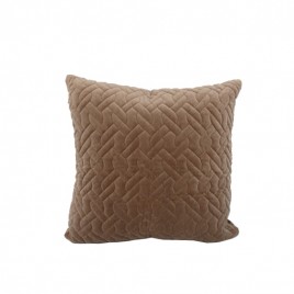 Wash Velvet Square Throw Pillow (Light Brown)