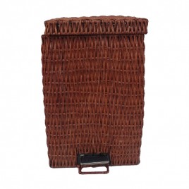Handwoven rattan trash can (Brown) Big