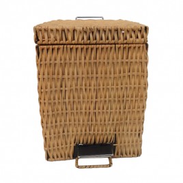 Handwoven rattan trash can (Natural color) Small