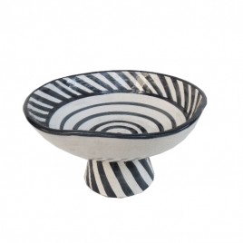 Painted African Blue&White Pedestal Stand