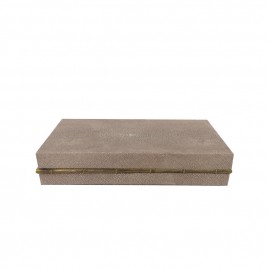 Faux Shagreen Box with Gold Trim (S)
