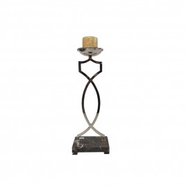 Silver Candle Holder w/ marble base (L)
