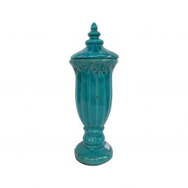 Blue Finial Ceramic Jar (Large)