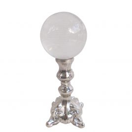 Glass sphere w/ silver base (small)