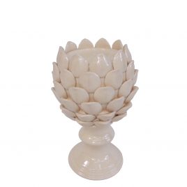 White ceramic artichoke finial (Large)