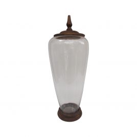 Decorative Glass Vase with Wooden Lidded (Large)