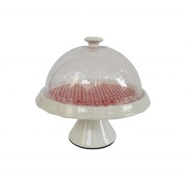 Red Pattern Round Cake stand (Small)