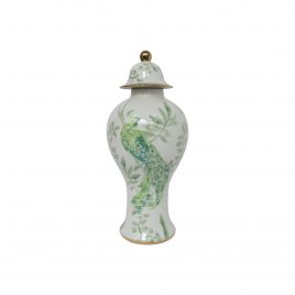 Green Peacock Ceramic Vase (Small)