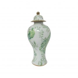 Green Peacock Ceramic Vase (Large)