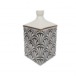B&W Art Deco Pattern Ceramic Vase (Small)