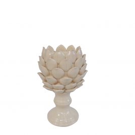 White ceramic artichoke finial (Small)