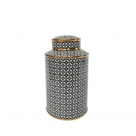 B&W Pattern Ceramic Ginger Jar (Small)
