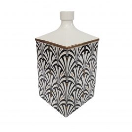 B&W Art Deco Pattern Ceramic Vase (Large)