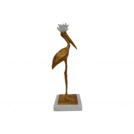 Rock Quartz on Golden Bird Display w/ Base