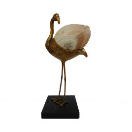 Metal Flamingo with Seashell Wing