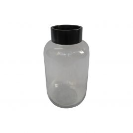 Decorative Glass Vase w/ Black trim