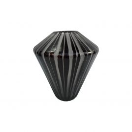 Black and White Stripe Glass Vase (S)