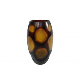Amber Brown Pattern Glass Vase (S)
