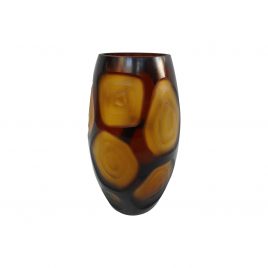 Amber Brown Pattern Glass Vase (L)