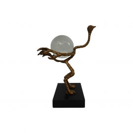 Bronze ostrich crystal ball