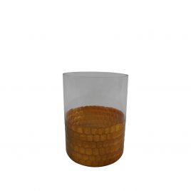 Decorative Glass Vase w/ Gold trim