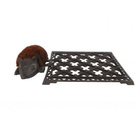 Cast Iron Doormat w/ Hedgehog Scraper