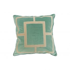 Roussel Blue Geometric Embroidery Velvet Pillow (L)