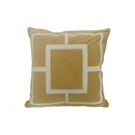 Gold Geometric Embroidery Velvet Pillow (L)