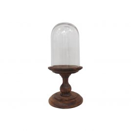 Glass dome with wooden stand (Large)
