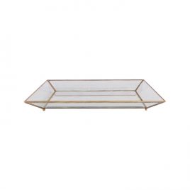 Glass Serving Tray w/ golden trim