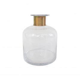 Decorative Glass Vase w/ Gold Trim (L)