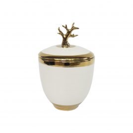 Coral Ceramic Jar with Lid