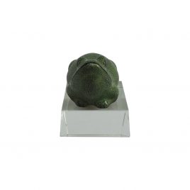 Green Crackle Glaze Ceramic Frog