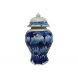 Blue Drip Ceramic Canister