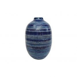 Blue Swirl Ceramic Vase