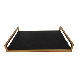 Gold Tray w/ faux shagreen inlay (S)