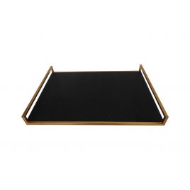 Gold Tray w/ faux shagreen inlay (L)