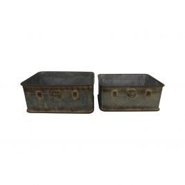 English Rustic Metal Planter (set 2)
