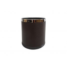 Brown Leather Trash w/ steel ring