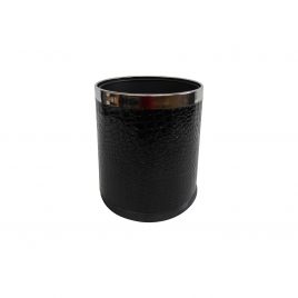 Black Leather Trash w/ steel ring