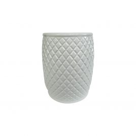 White Diamonds Ceramic Garden Stool
