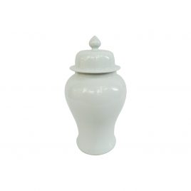 White Chinese Ceramic Lidded Jar (small)