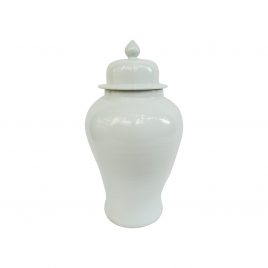 White Chinese Ceramic Lidded Jar (Large)