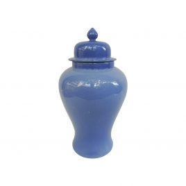 Navy Blue Chinese Ceramic Lidded Jar (Large)