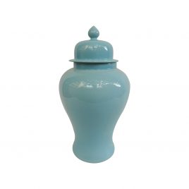 Blue Chinese Ceramic Lidded Jar (Large)