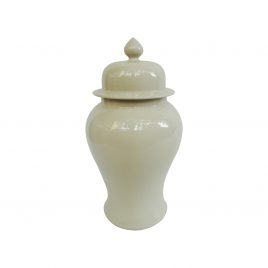 Beige Chinese Ceramic Lidded Jar (small)
