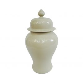 Beige Chinese Ceramic Lidded Jar (Large)