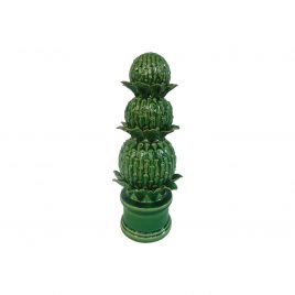 Helsa Stacked Artichokes Accent Green ceramic