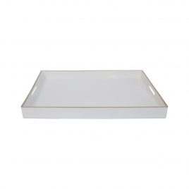 White Mimosa Rectangle Tray