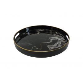 Quinn Black and white Round Trays